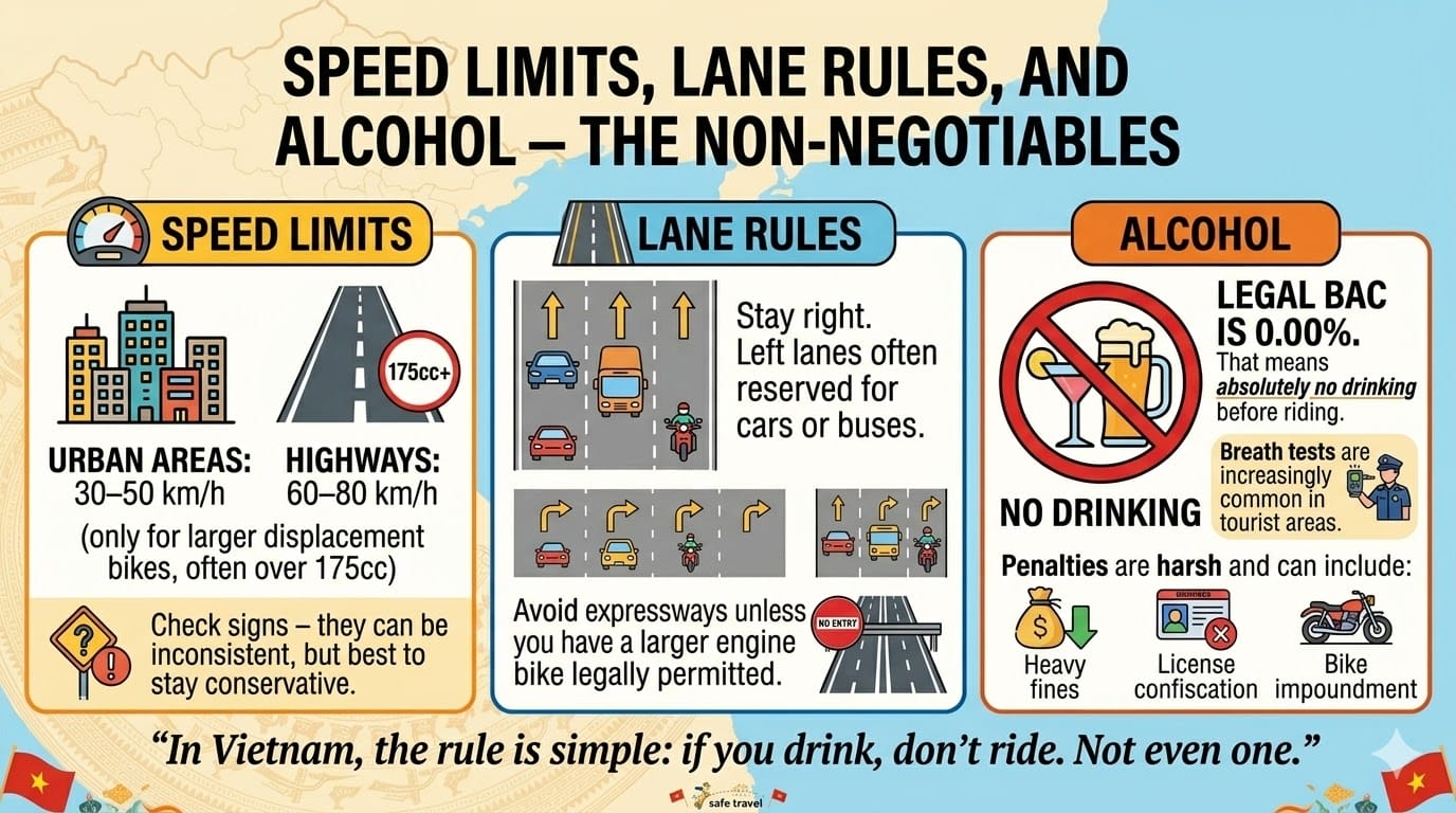 What Australian Riders Must Know About Vietnam’s Traffic & Police Rules Vietnam peed Limits Lane Rules - What Australian Riders Must Know About Vietnam’s Traffic & Police Rules