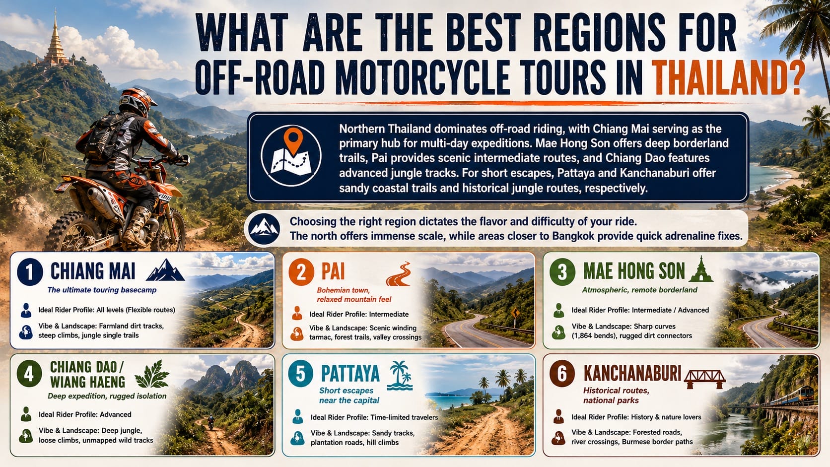 Best Dirt Bike Tours in Thailand: 2026 Expert Riding Guide What Are the Best Regions for Off Road Motorcycle Tours in Thailand - Best Dirt Bike Tours in Thailand: 2026 Expert Riding Guide