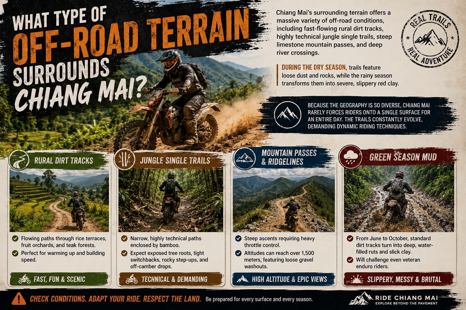 Chiang Mai Dirt Bike Tours: Routes, Rentals & 2026 Guide What Type of Off Road Terrain Surrounds Chiang Mai - Chiang Mai Dirt Bike Tours: Routes, Rentals & 2026 Guide