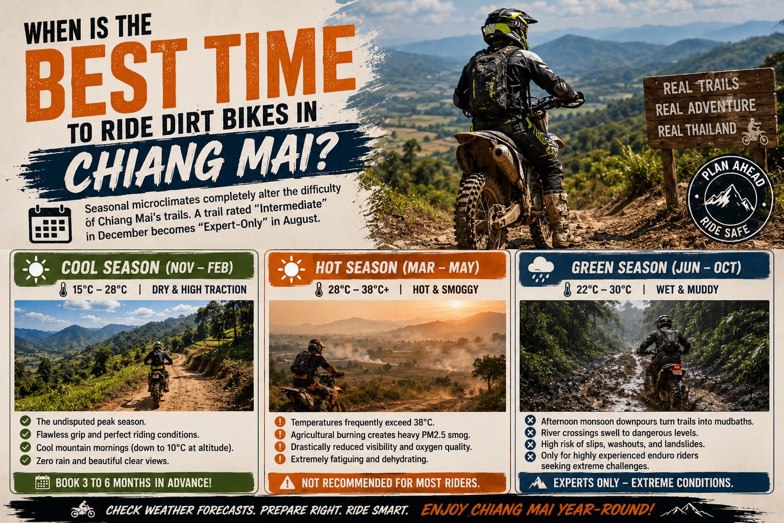 Chiang Mai Dirt Bike Tours: Routes, Rentals & 2026 Guide When is the Best Time to Ride Dirt Bikes in Chiang Mai - Chiang Mai Dirt Bike Tours: Routes, Rentals & 2026 Guide